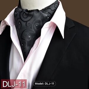 Elegant Black Paisley Ascot Cravat